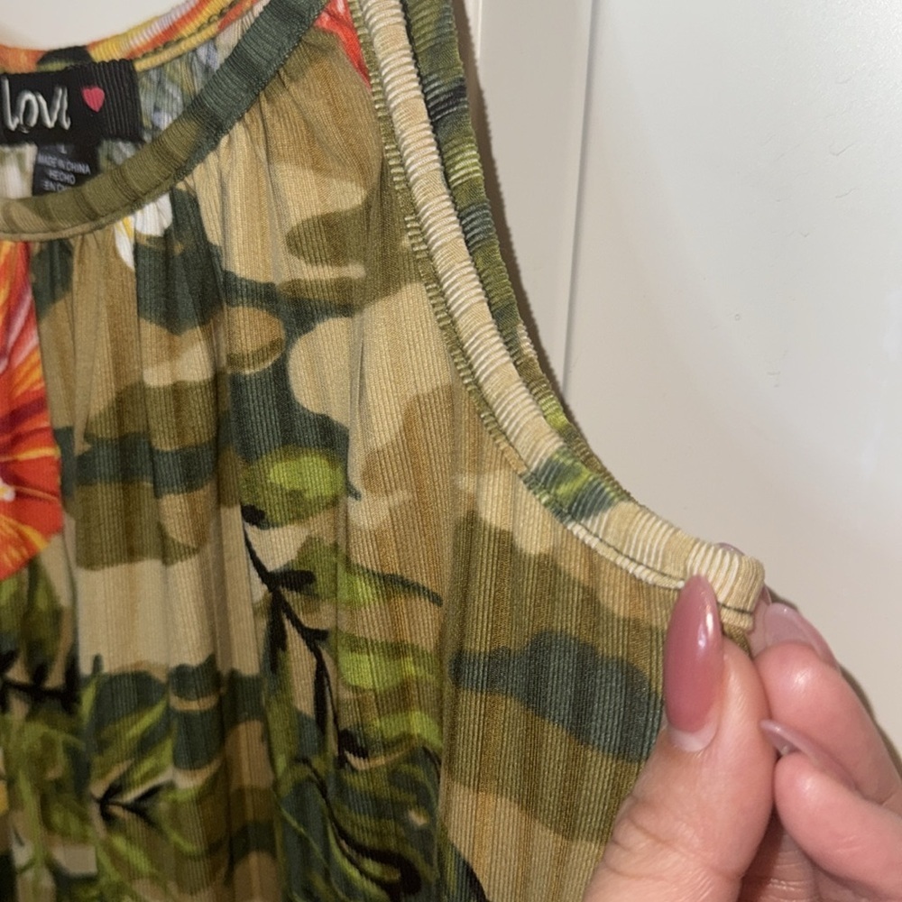 LOVE- Tropical Print Maxi Dress – Size Large - Picture 11 of 11